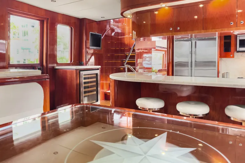 Slide: The Image of Luxurious interior of 2005 Ocean Alexander 80 Motoryacht with elegant wood finishes and modern amenities. - 32