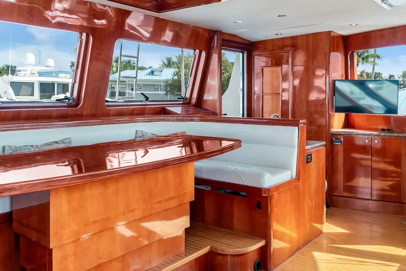 Slide: The Image of Luxurious interior of 2005 Ocean Alexander 80 Motoryacht with polished wood and modern amenities. - 40