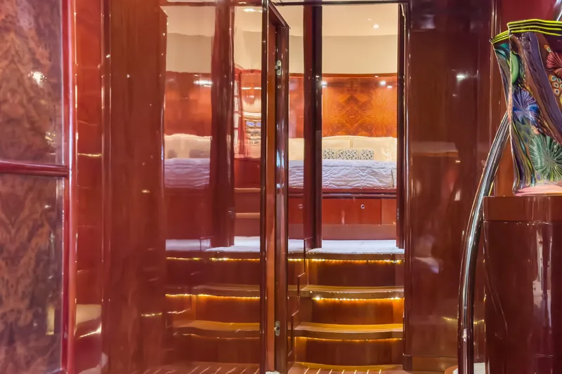 Slide: The Image of Luxurious interior of 2005 Ocean Alexander 80 Motoryacht with polished wood and elegant decor. - 51