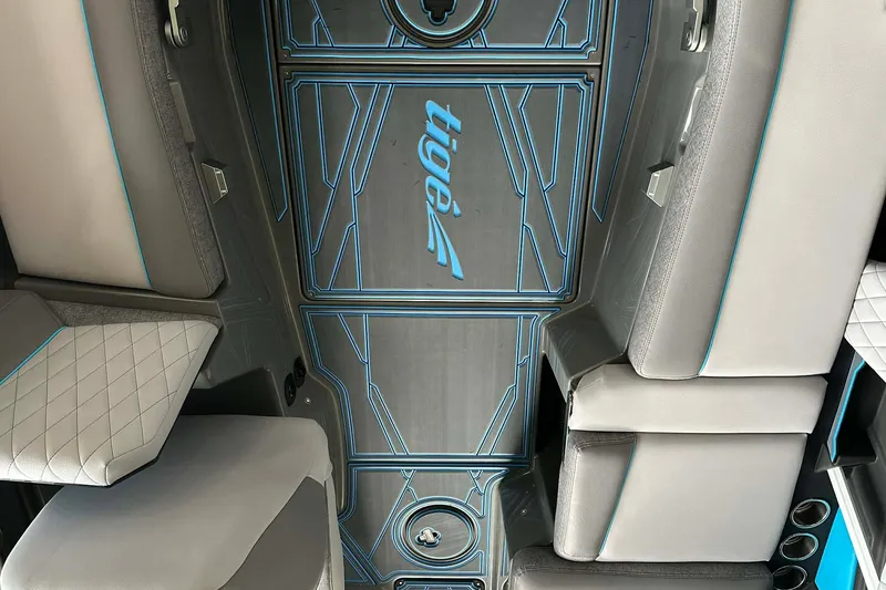 Slide: The Image of 2026 Tigé Z3 boat interior with stylish seating and modern design accents. - 13