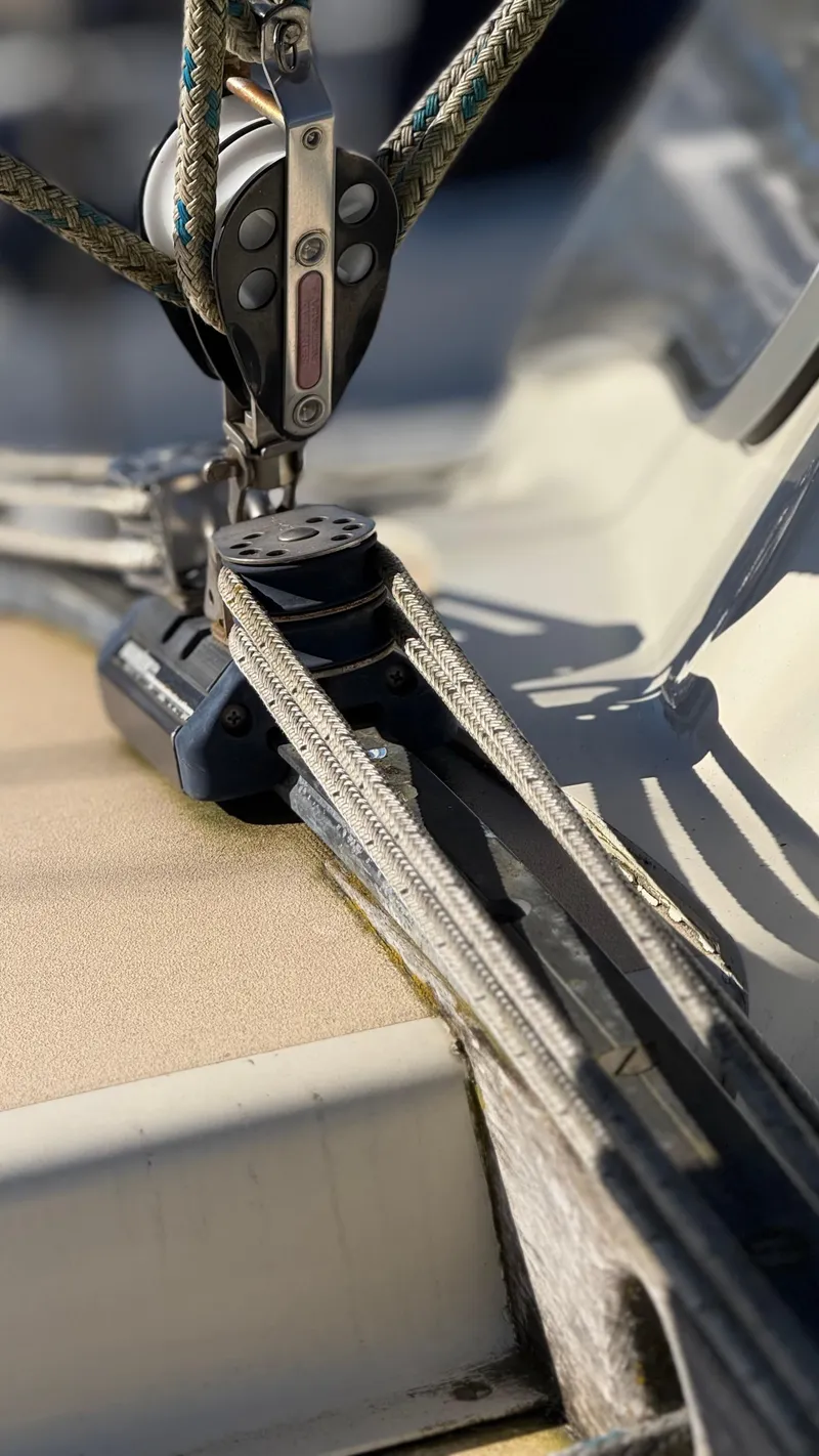 Slide: The Image of Close-up of sailing rigging on a 1984 Cascade 36 yacht. - 24
