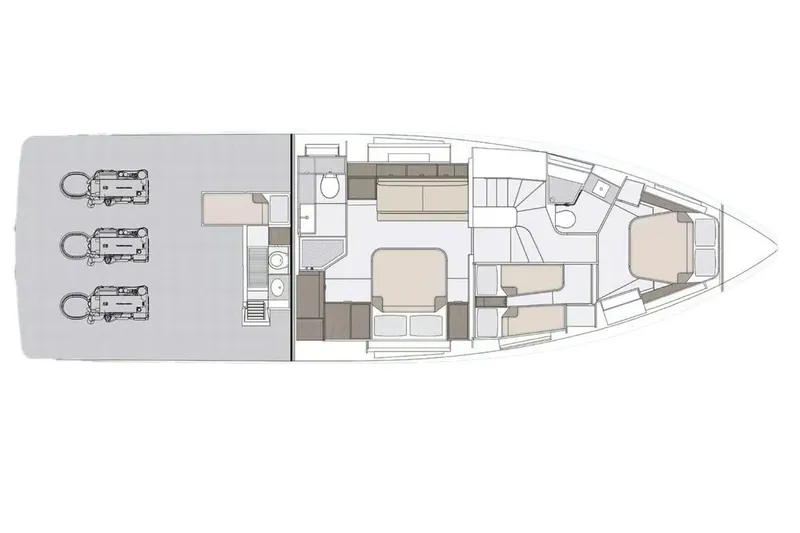 Slide: The Image of Manufacturer Provided Image: Floor plan of 2025 Azimut Seadeck 6 yacht, showcasing interior layout and engine placement. - 10