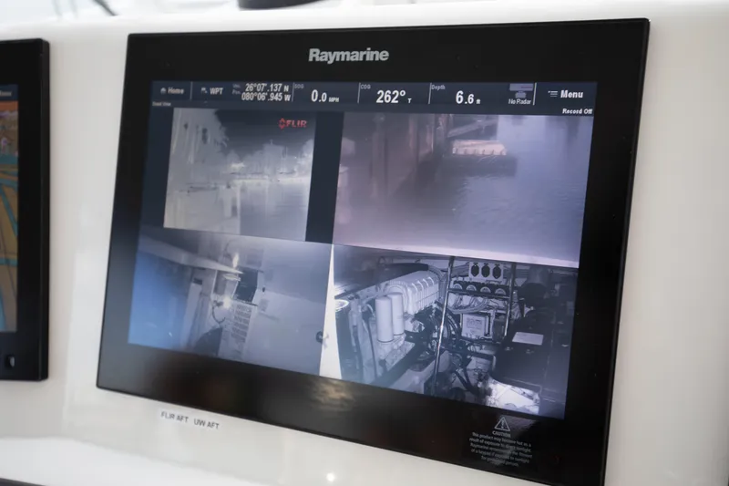 Slide: The Image of Raymarine display on 2015 Albemarle 360 Express Fisherman showing multiple camera views. - 22