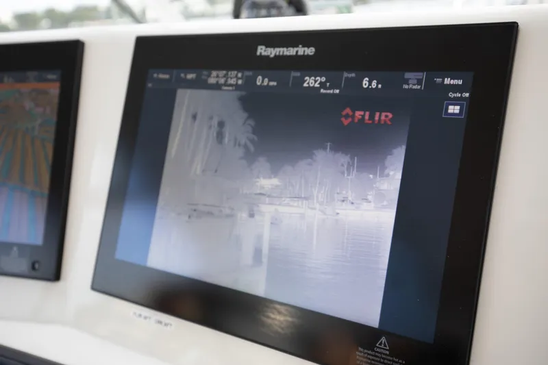 Slide: The Image of Raymarine display with FLIR thermal imaging on 2015 Albemarle 360 Express Fisherman boat. - 23
