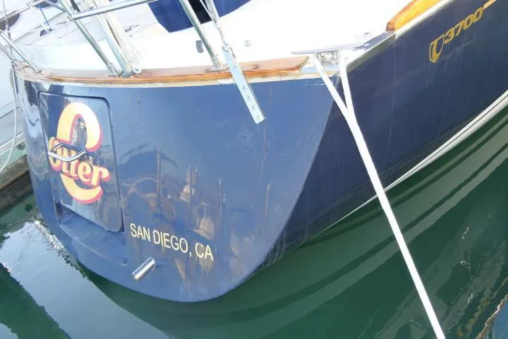 Slide: The Image of Tartan 3700 sailboat, 2002 model, docked in San Diego, CA. - 78