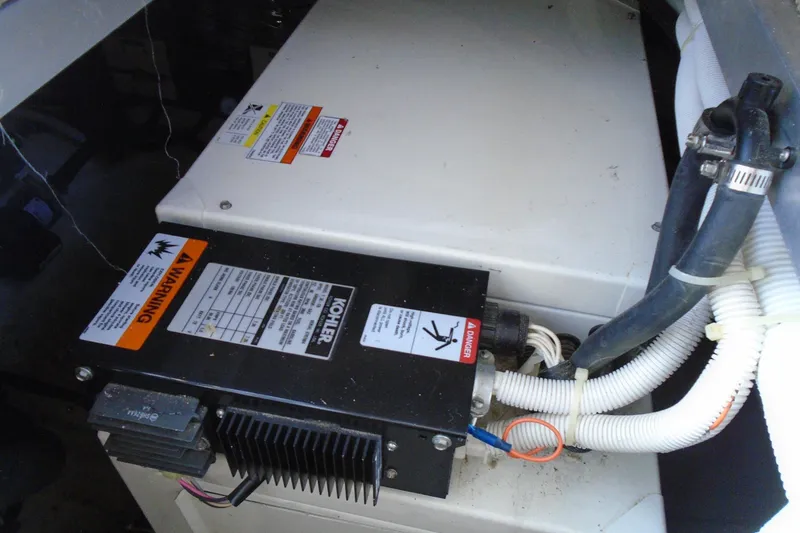 Slide: The Image of Engine compartment of 2004 Carver 356 Motor Yacht with Kohler generator. - 51