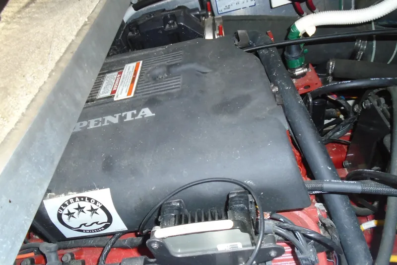 Slide: The Image of Engine compartment of a 2004 Carver 356 Motor Yacht with Volvo Penta engine. - 53