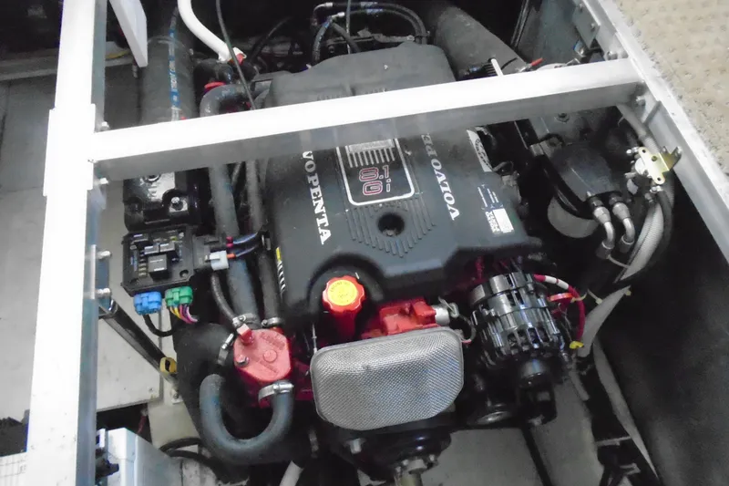 Slide: The Image of Engine compartment of a 2004 Carver 356 Motor Yacht with Volvo Penta engine. - 62