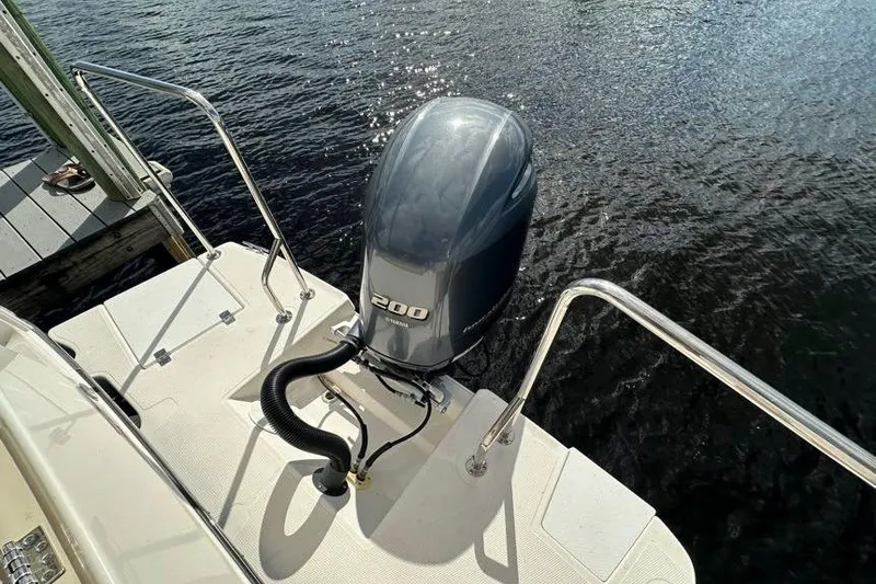 Slide: The Image of 2020 Ranger Tugs R-23 boat with Yamaha 200 outboard motor on water. - 12