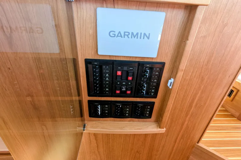 Slide: The Image of Electrical panel on 2026 Sabre 45 Salon Express yacht with Garmin equipment. - 29