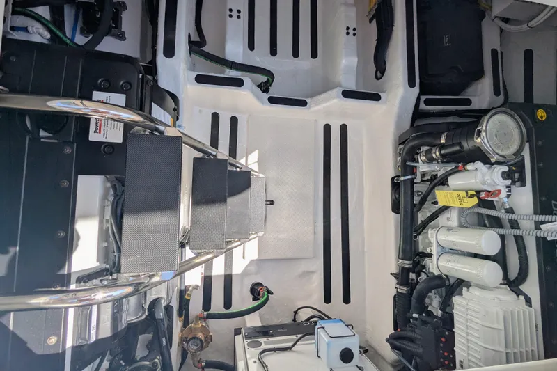 Slide: The Image of Engine room of 2026 Sabre 45 Salon Express, showcasing clean layout and modern components. - 33