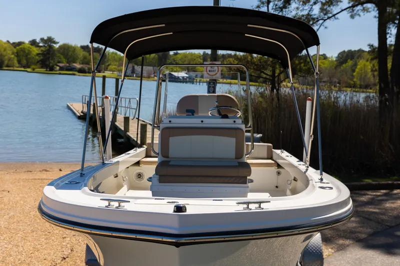 Slide: The Image of Parker 1801 Center Console boat at lakeside, year 2017. - 24