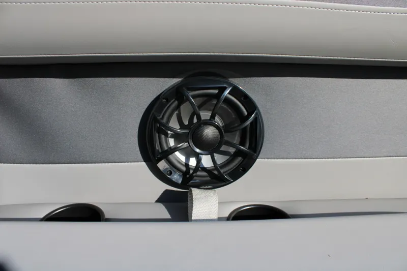Slide: The Image of Speaker and cup holders on 2026 Premier 200 Sunscape RE boat interior. - 5
