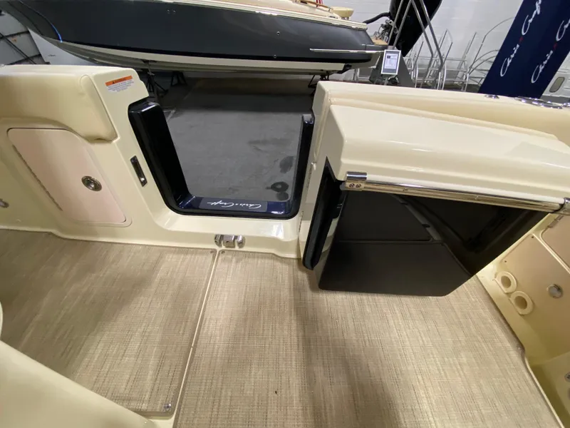 Slide: The Image of 2026 Chris-Craft Catalina 28 interior, featuring elegant flooring and sleek design elements. - 11