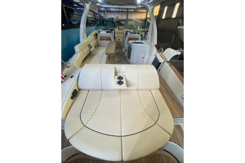 Slide: The Image of 2026 Chris-Craft Launch 31 GT interior with luxurious seating and modern design. - 4