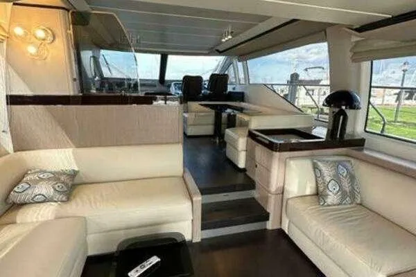Slide: The Image of Luxurious interior of 2020 Azimut 66 yacht with elegant seating and modern decor. - 29