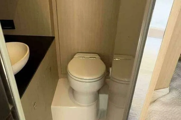 Slide: The Image of Bathroom interior of 2020 Azimut 66 yacht with modern fixtures. - 54