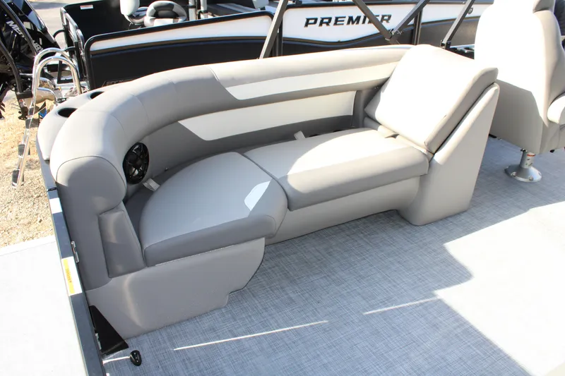 Slide: The Image of 2026 Premier 220 Sunscape RF boat interior with luxurious seating and modern design. - 4