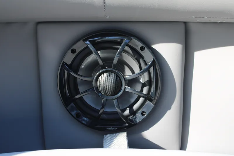Slide: The Image of Speaker on Premier 220 Sunscape RF 2026 boat, integrated into cushioned panel. - 5