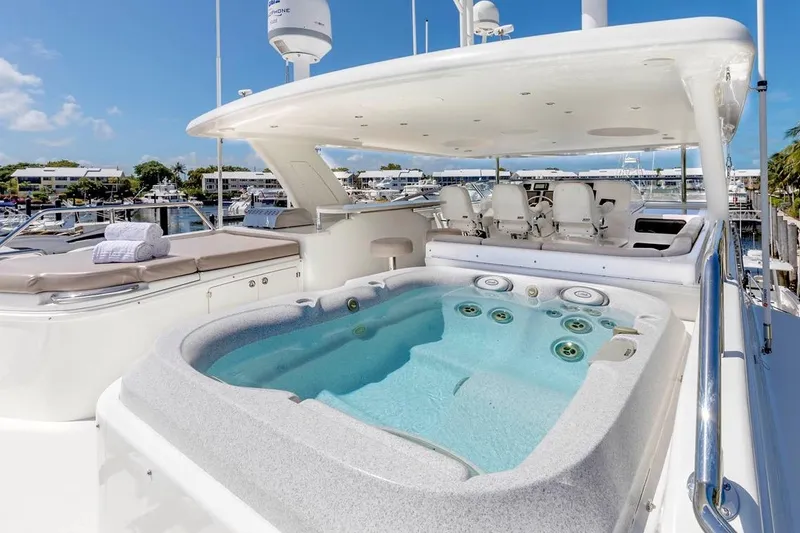 Slide: The Image of Luxurious 2014 Pacific Mariner 85 Motor Yacht with jacuzzi and sun deck. - 13