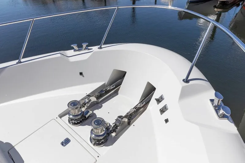 Slide: The Image of Bow of 2014 Pacific Mariner 85 Motor Yacht with anchor and winch system. - 47