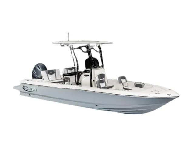Slide: The Image of 2024 Robalo 226 Cayman boat with T-top and outboard motor. - 31