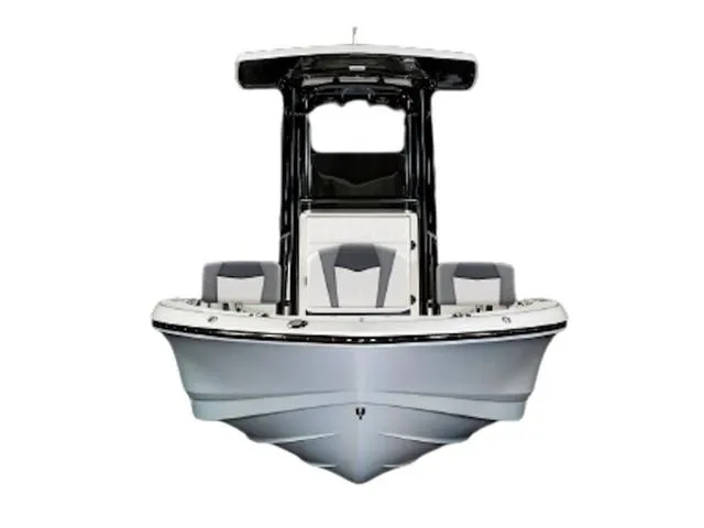 Slide: The Image of 2024 Robalo 226 Cayman boat, front view. - 32