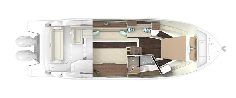 Slide: The Image of Top view of 2023 Regal 36XO yacht interior layout. - 30