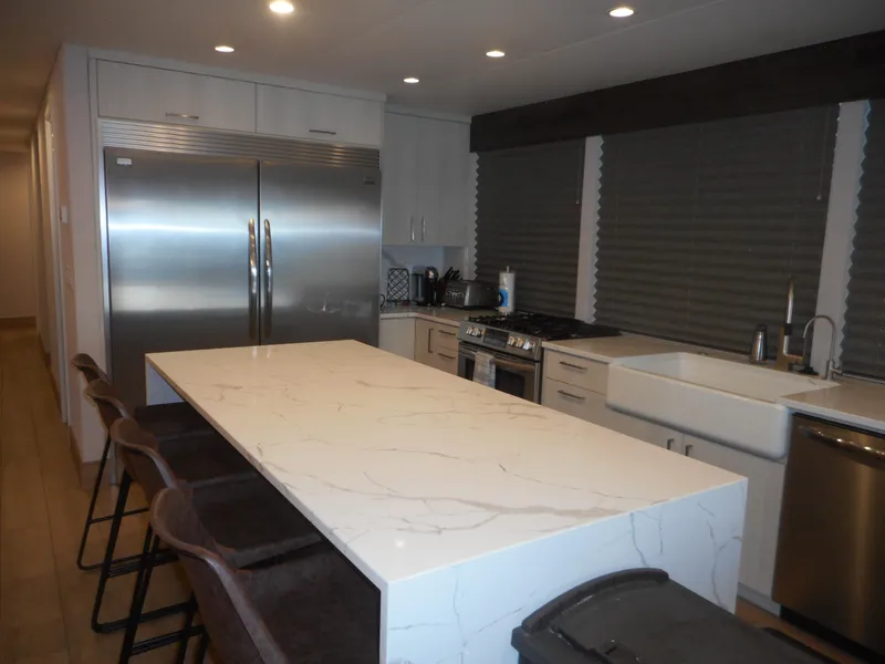 Slide: The Image of Modern kitchen in Adonia Pace Share #8, 2021 model, with marble island, stainless steel appliances. - 15