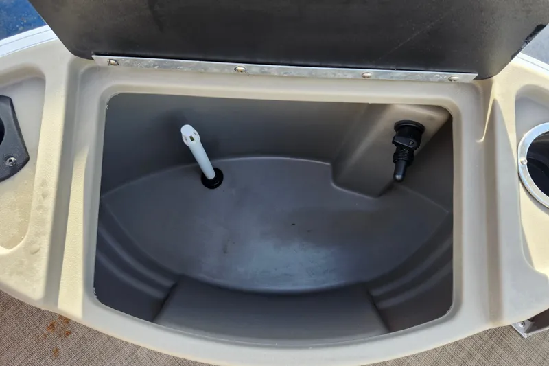 Slide: The Image of Livewell compartment in 2023 Sun Tracker Bass Buggy 18 DLX pontoon boat. - 24