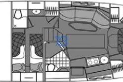 Slide: The Image of 2007 Cruisers Yachts 420 Express floor plan layout with detailed interior design. - 8