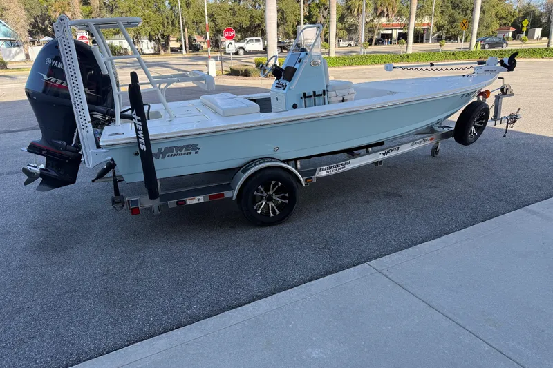 Slide: The Image of 2022 Hewes Redfisher 18 boat on trailer, side view. - 4
