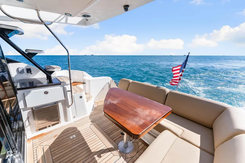 Slide: The Image of Luxurious 2016 Sea Ray 510 Fly yacht with elegant deck and ocean view. - 17
