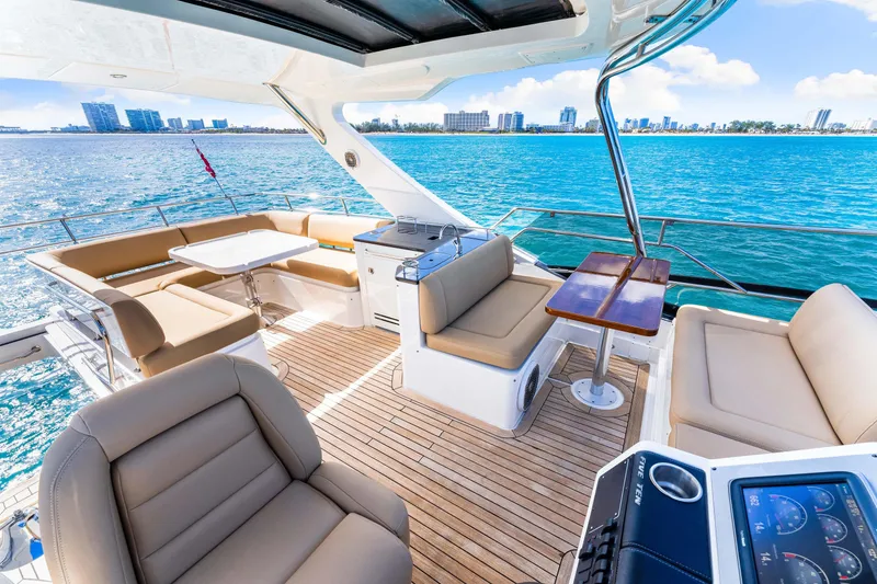Slide: The Image of Luxurious 2016 Sea Ray 510 Fly yacht with spacious deck and stunning ocean view. - 53
