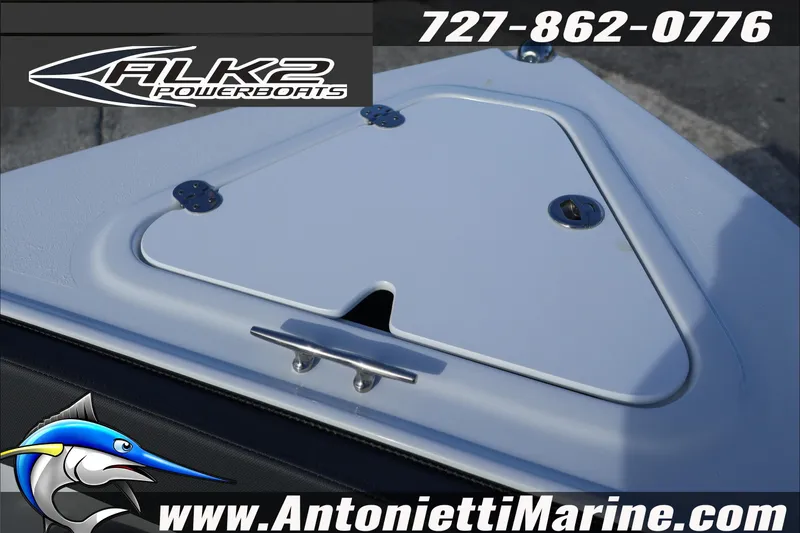 Slide: The Image of 2026 ALK2 Powerboats 18 CRS Center Console, featuring sleek design and marine hardware. - 9