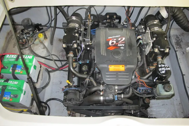 Slide: The Image of Engine compartment of a 2003 Crownline 270 BR with MerCruiser 6.2 MPI engine. - 11