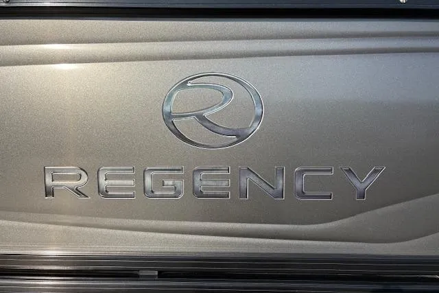 Slide: The Image of 2025 Regency 250 DL3 logo on metallic surface. - 25