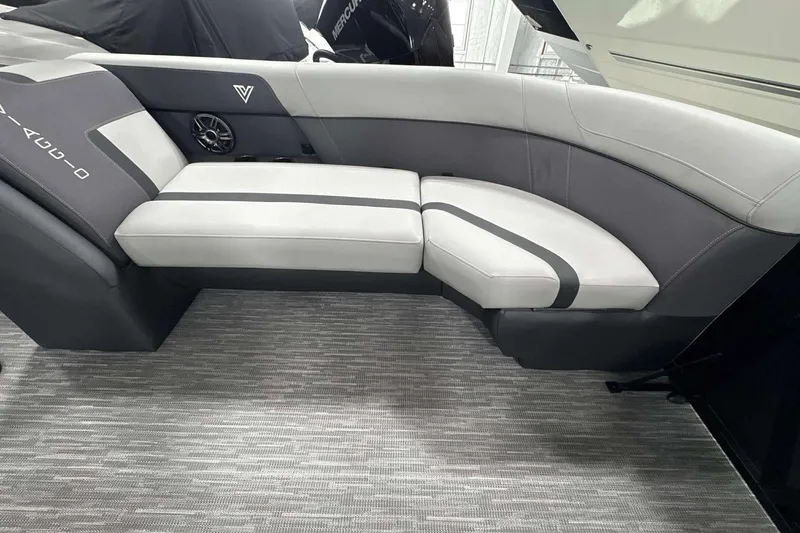Slide: The Image of Luxurious seating in 2026 Viaggio x22u boat, featuring modern design and premium upholstery. - 16