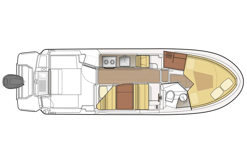 Slide: The Image of Manufacturer Provided Image: Top view layout of 2025 Ranger Tugs R-27 boat interior design. - 23