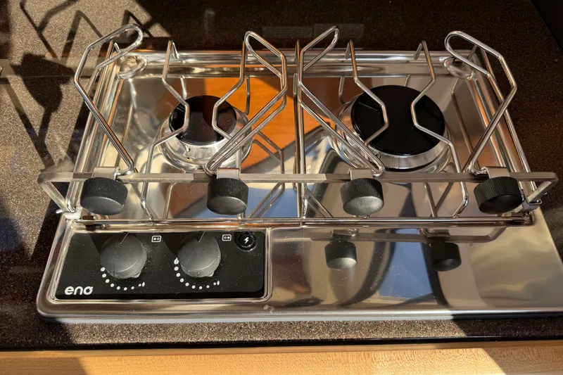 Slide: The Image of Stainless steel stove in 2025 Cutwater C-288 Coupe boat kitchen. - 14