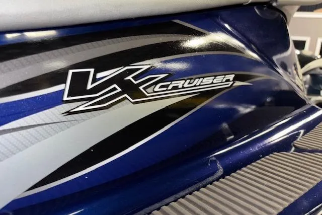 Slide: The Image of 2013 Yamaha WaveRunner VX Cruiser logo on sleek blue body. - 6