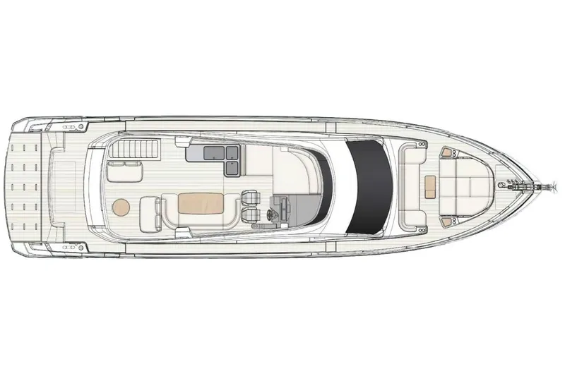 Slide: The Image of Manufacturer Provided Image: Top view layout of 2025 Azimut Fly 62 yacht, showcasing deck and interior design. - 12