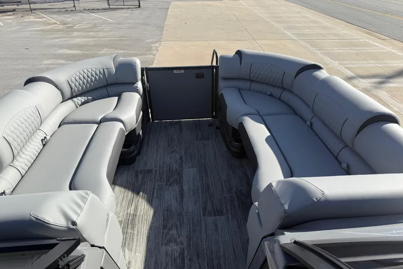Slide: The Image of 2026 Avalon Excalibur LTD Quad Lounge Windshield interior with luxurious seating. - 38