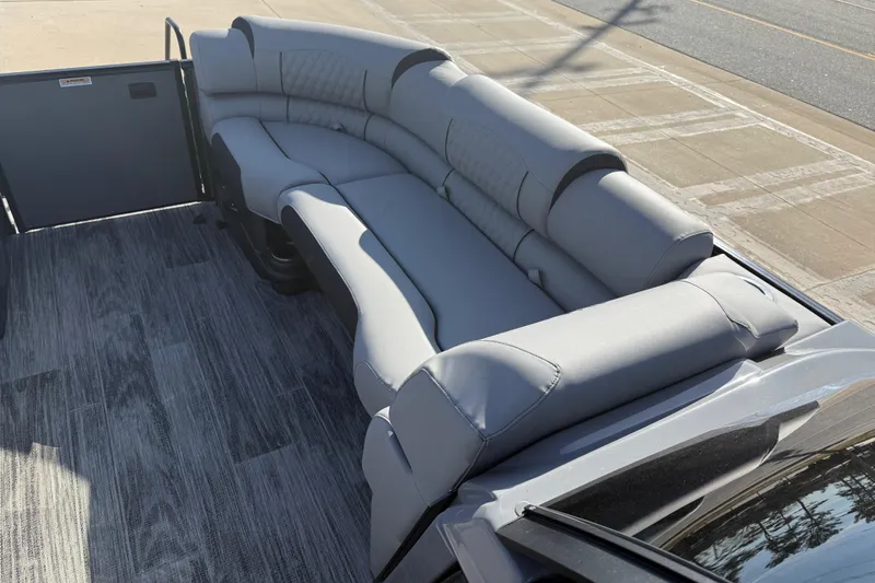 Slide: The Image of 2026 Avalon Excalibur LTD Quad Lounge with sleek gray seating and modern design. - 39