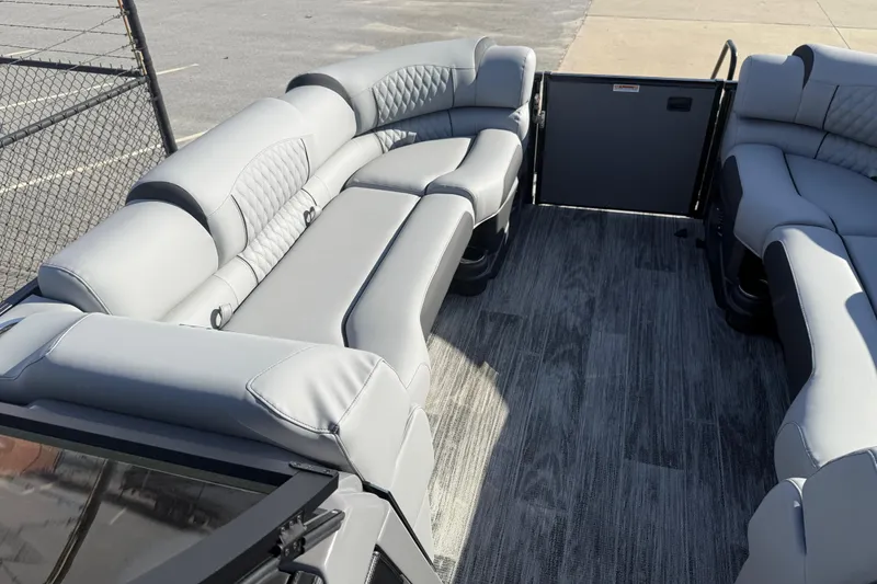 Slide: The Image of Luxurious seating in 2026 Avalon Excalibur LTD Quad Lounge Windshield boat. - 40