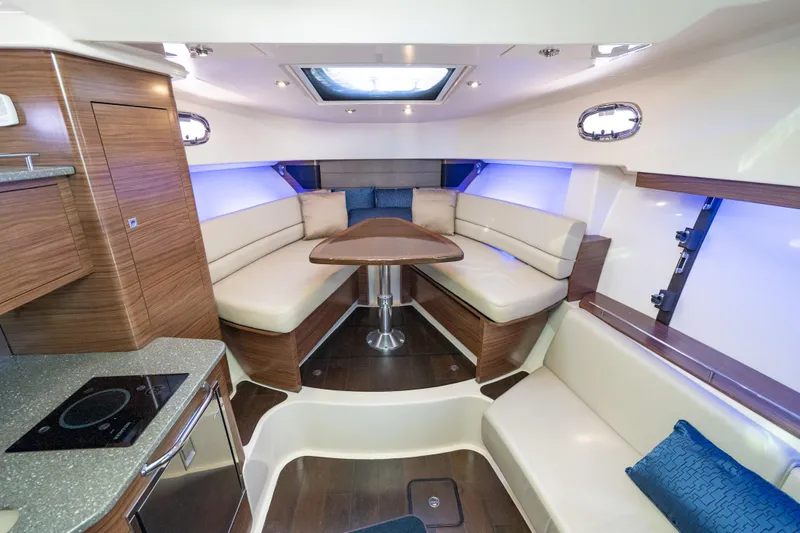 Slide: The Image of Luxurious interior of 2015 Boston Whaler 345 Conquest with elegant seating and modern amenities. - 25