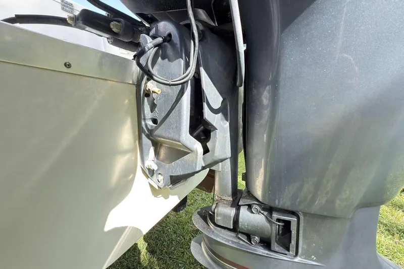 Slide: The Image of 2003 Hydra-Sports Vector 2400 CC outboard motor close-up, showcasing engine details. - 47