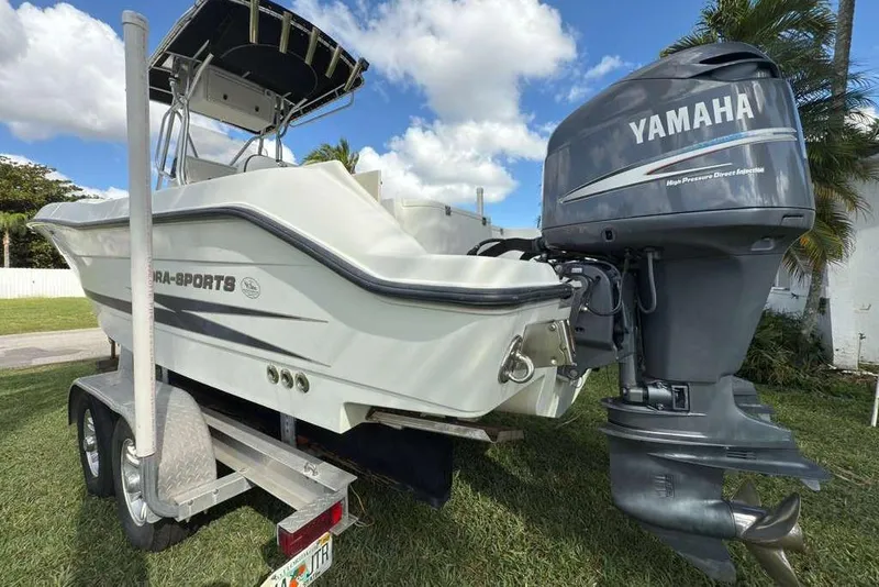 Slide: The Image of 2003 Hydra-Sports Vector 2400 CC boat on trailer with Yamaha outboard motor. - 9
