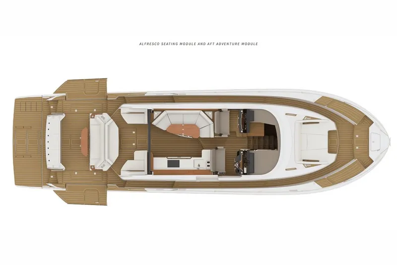 Slide: The Image of Manufacturer Provided Image: Top view of 2026 Tiara Yachts EX 60 luxury yacht layout. - 24