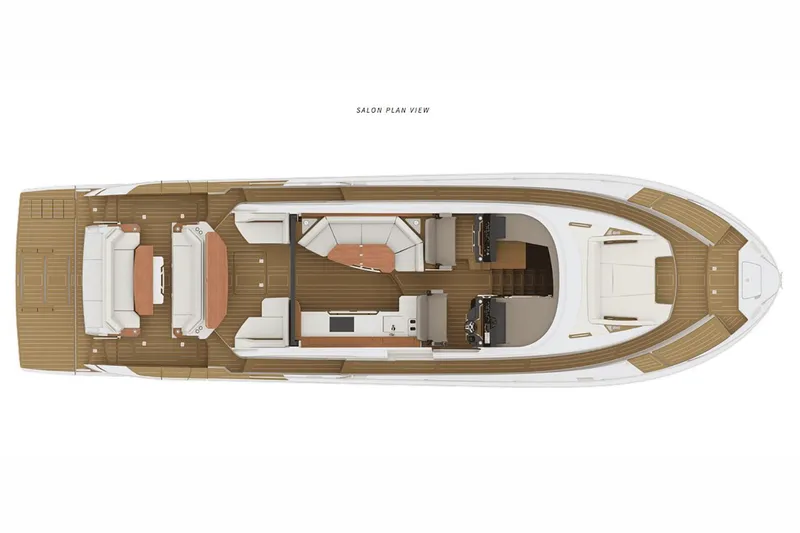 Slide: The Image of Manufacturer Provided Image: Top view of 2026 Tiara Yachts EX 60 salon layout, showcasing luxurious interior design. - 28